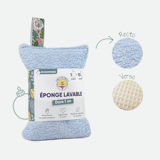 Éponge lavable - bleue