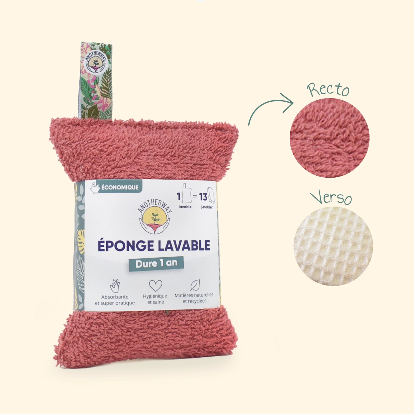 Éponge lavable - rouge